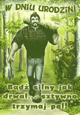 Bądź silny jak drwal...sztywno trzymaj pal